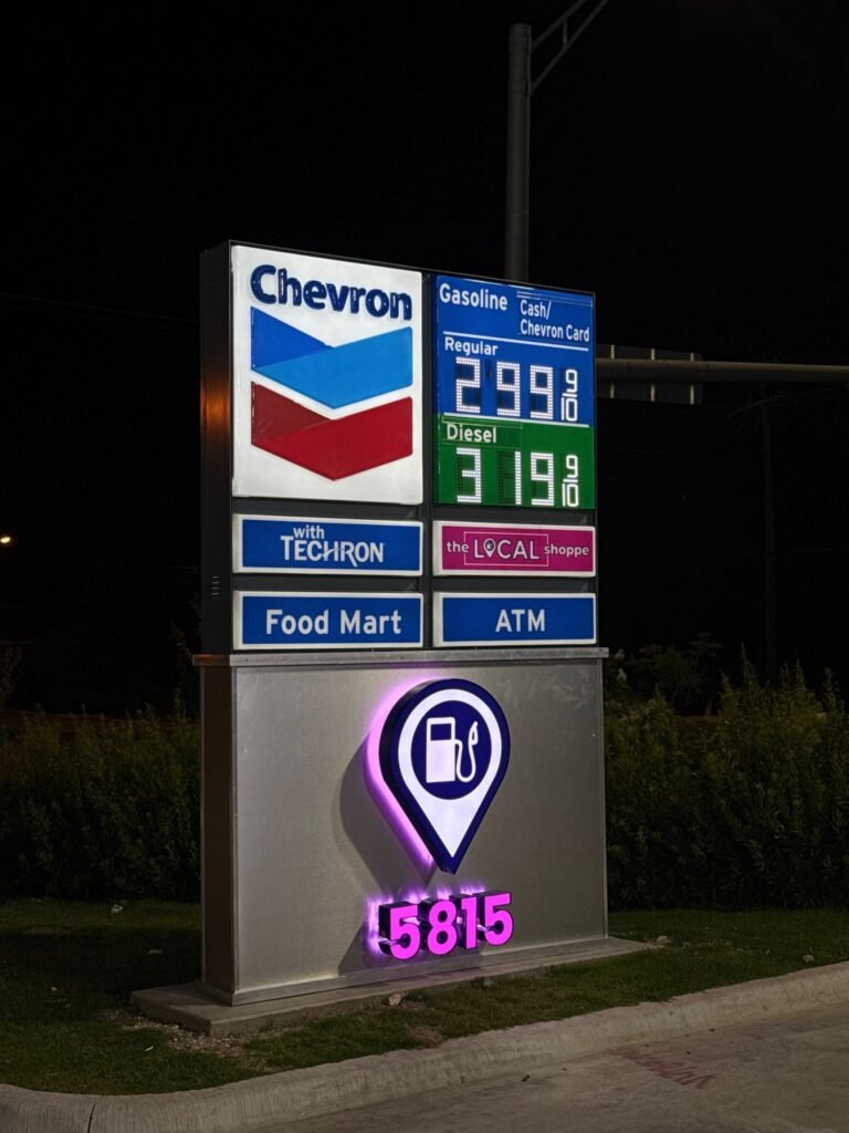 Chevron Illuminated Digital Monument Sign