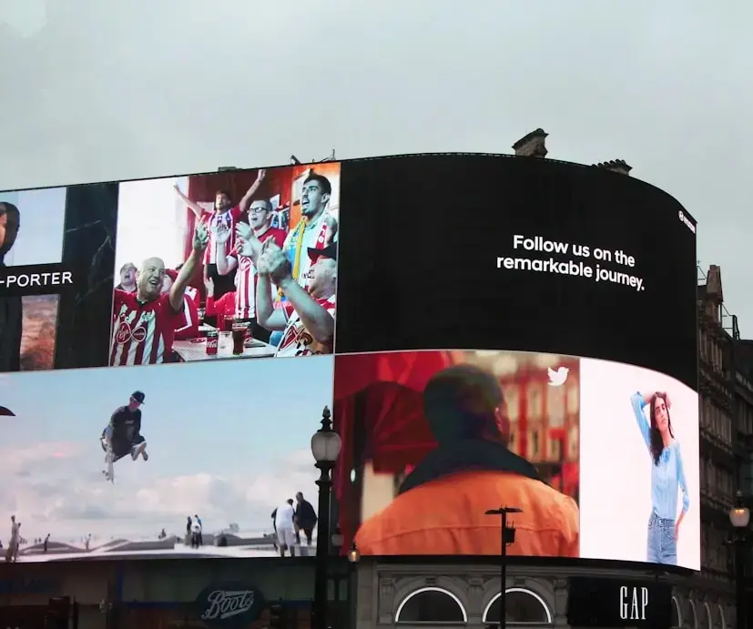 LED video display in a retail store