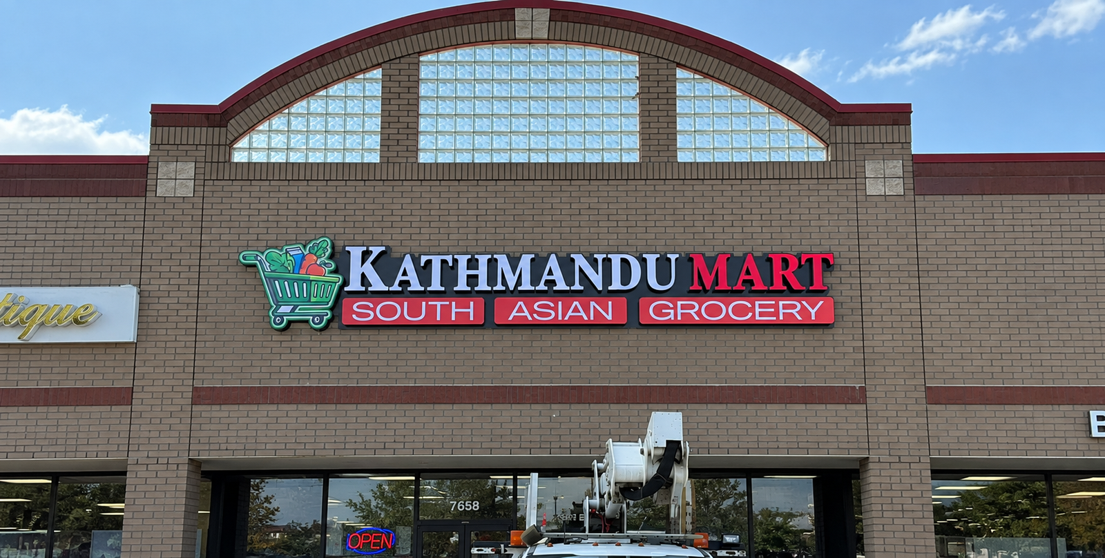 Kathmandu Mart Channel Letter Sign Installation