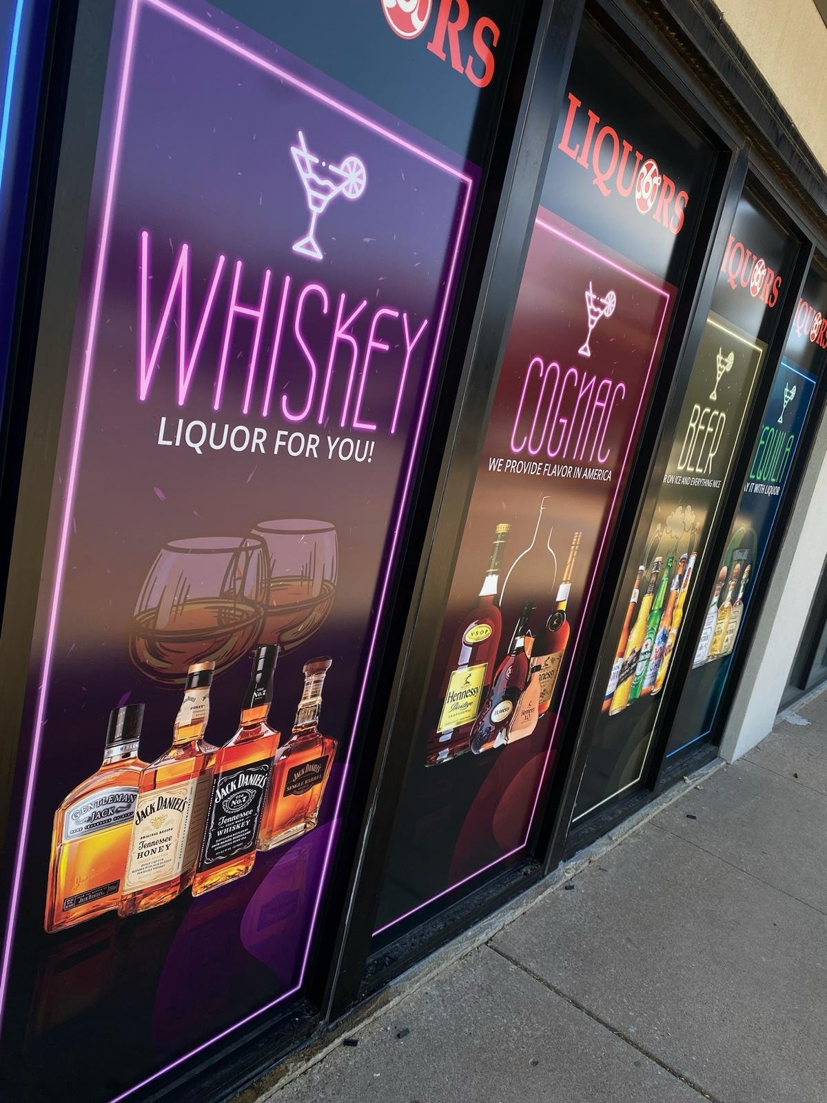 Custom Liquor Store Window Graphics