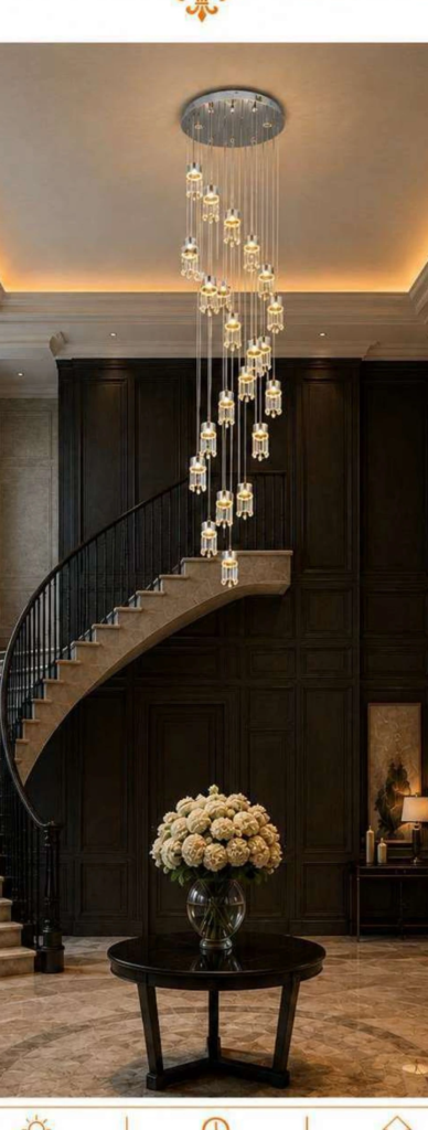 9799 Luxury Crystal Chandelier – Cascading Crystal Waterfall