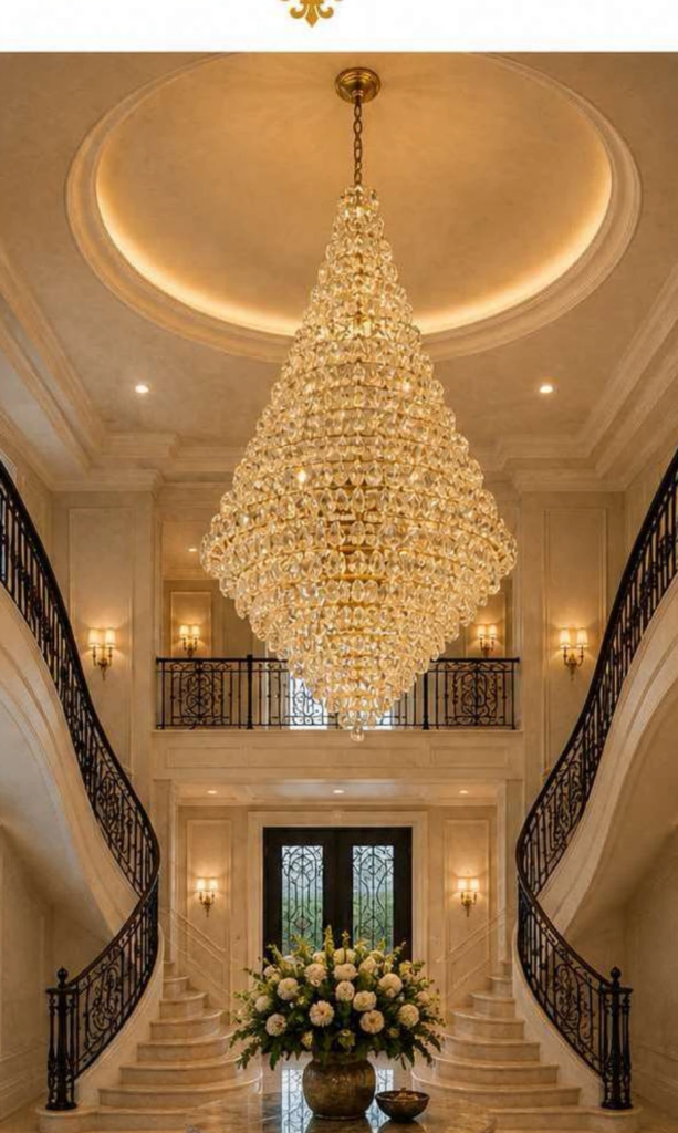 8658 Luxury Crystal Chandelier – Empire Basket Crystal (31″-51″)