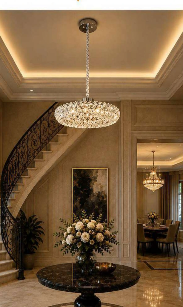 9863-0-800 Luxury Crystal Chandelier – Round Crystal Halo (31″)