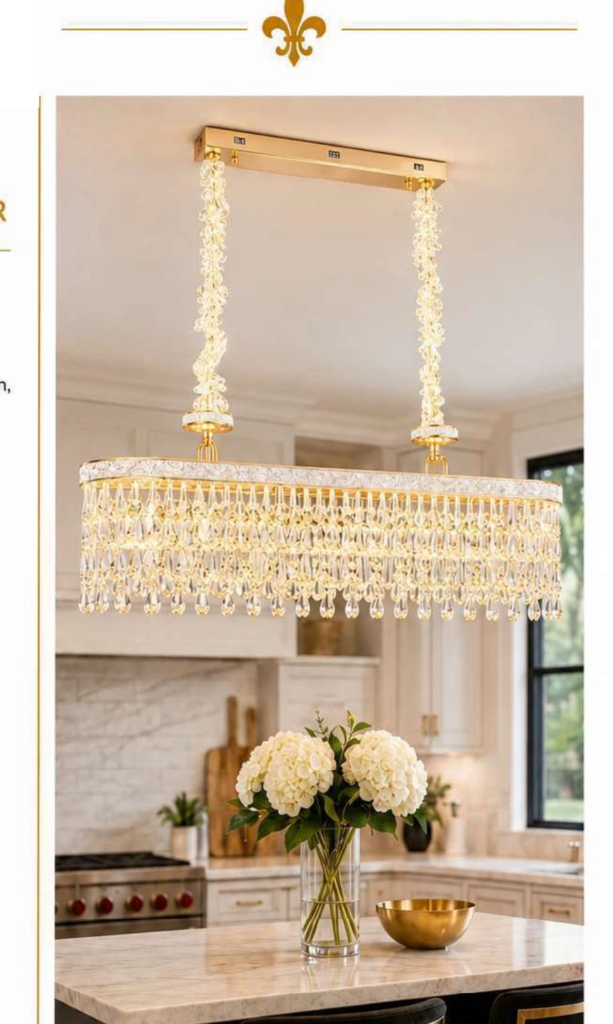 DD20816-1H Luxury Crystal Chandelier – Linear Crystal Droplets