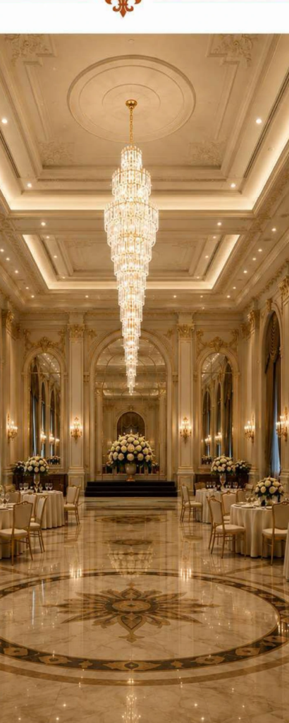 DD20847-760 Luxury Crystal Chandelier – Tall Cascading Spiral (106″)
