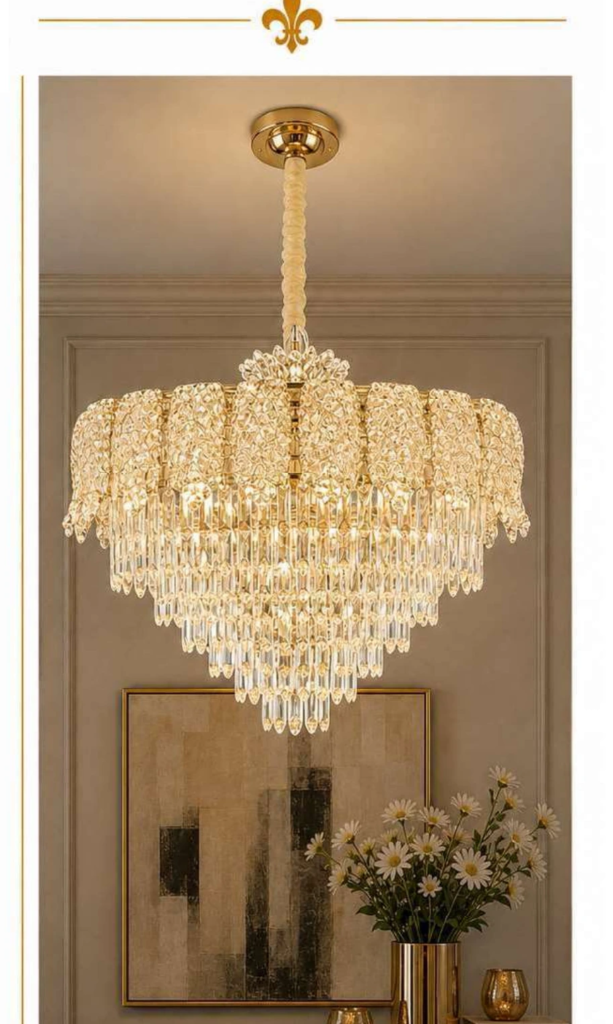 DD20864-800 Luxury Crystal Chandelier – Tiered Crystal Drops