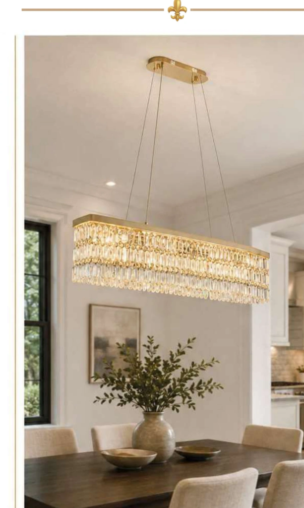 DD20902-1150H Luxury Crystal Chandelier – Linear Faceted Crystal (45″)