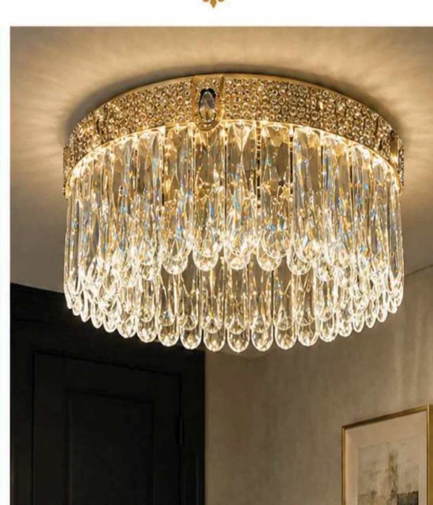 DD20903-600 Luxury Crystal Flush Mount Chandelier (24″)