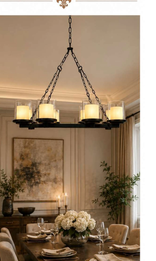 ST-D1210/8 Luxury Chandelier – 8-Light Candle-Style Linear