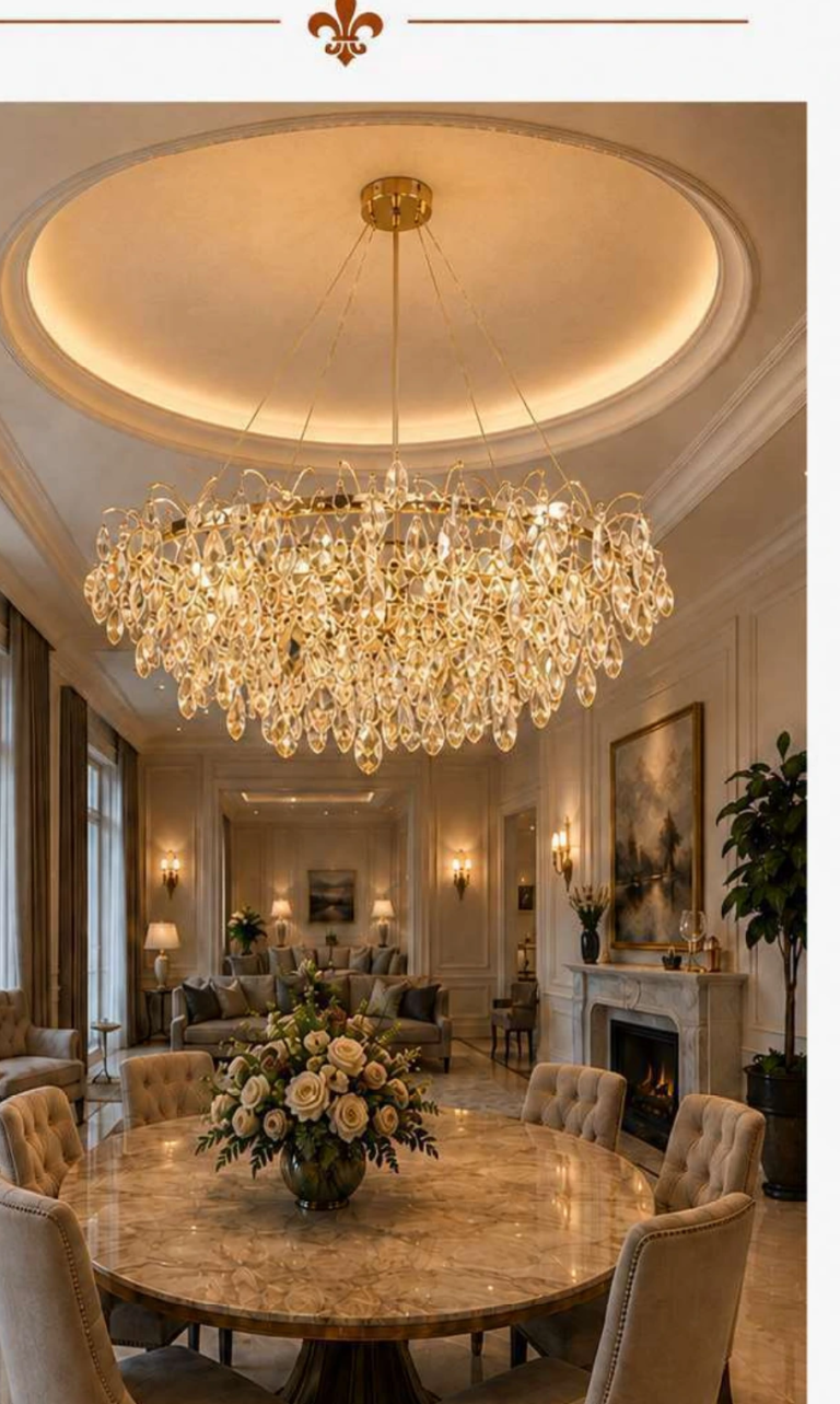 Z86-800 Luxury Crystal Chandelier – Crystal Leaf Tiered Round (35″)